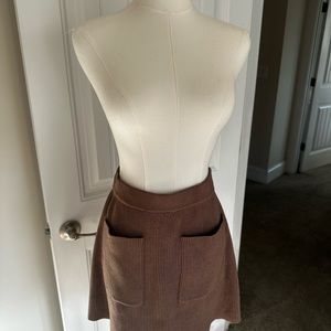 Brown A-Line Mini Cargo Skirt for Work
